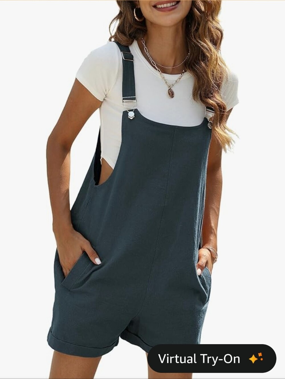 Casual Gray Overalls Romper